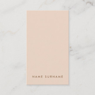 Minimal Simple Typo Peach Vertical Business Card