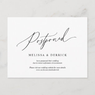 Minimal simple, Wedding invitation Postponed Postcard