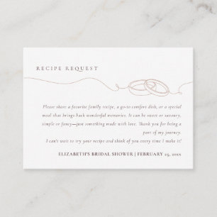 Minimal Simple Wedding Ring Blush Recipe Request Enclosure Card