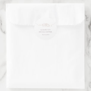 Minimal Simple Wedding Rings   Blush Pink Bridal  Classic Round Sticker