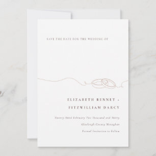 Minimal Simple Wedding Rings Blush Pink Save The Date