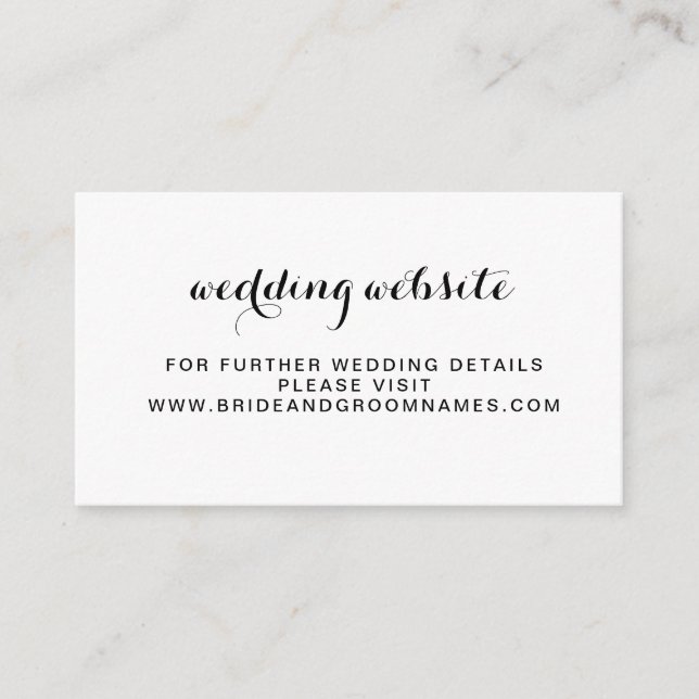 Minimal Simple Wedding Website Enclosure Card (Front)