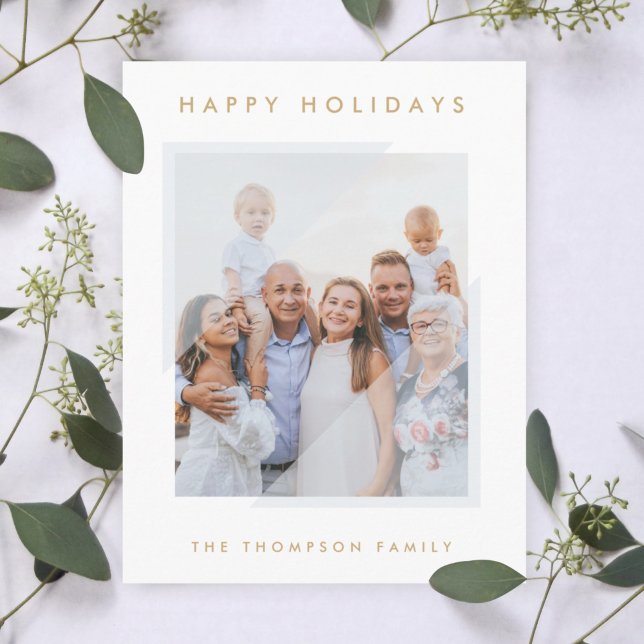 Minimal Simple White | Christmas Family Photo Holiday Card (Creator Uploaded)