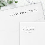 Minimal Simple White Christmas Return Address Wrap Around Label<br><div class="desc">A stylish minimal holiday wrap around return address label with classic typography "Merry Christmas" in black on a clean simple white background. The text can be easily customised for a personal touch. A simple,  minimalist and contemporary christmas design to stand out this holiday season!</div>