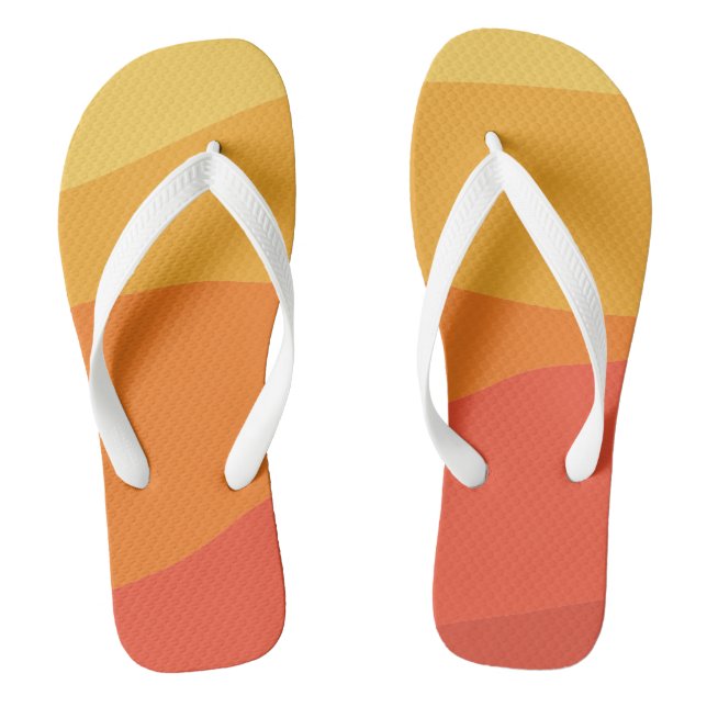 Minimal Simple Yellow Orange Red Summer Jandals (Footbed)