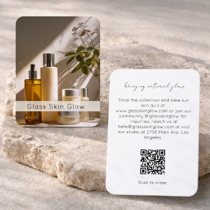 Minimal Skincare Brand Products QR Code Business Card