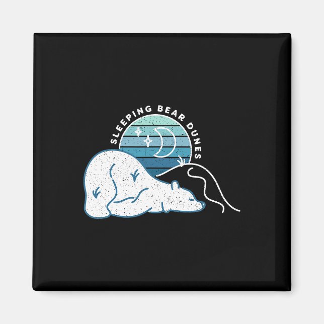 Minimal Sleeping Bear Dunes Retro Sunset Michigan  Magnet (Front)