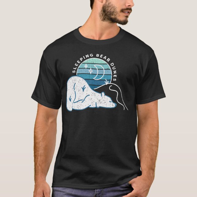Minimal Sleeping Bear Dunes Retro Sunset T-Shirt (Front)