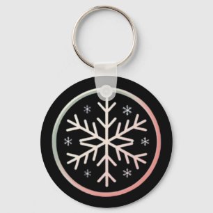 Minimal Snowflake Icon –  Winter Holiday design  Key Ring