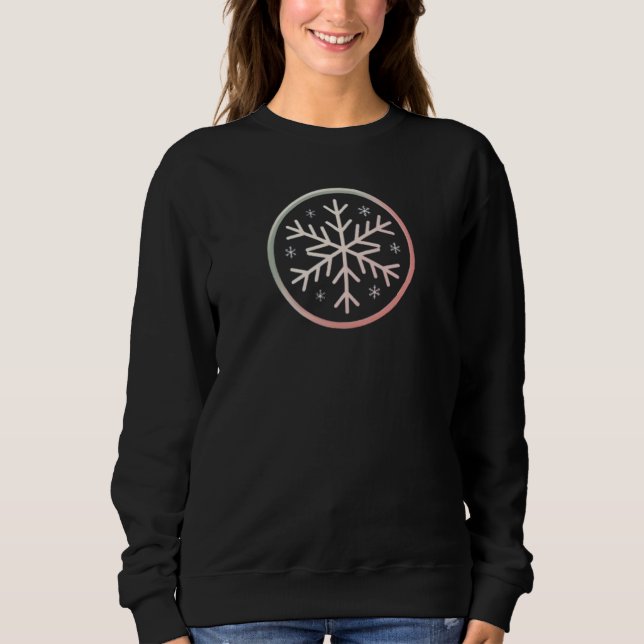 Minimal Snowflake Icon –  Winter Holiday design  Sweatshirt (Front)