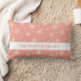 Minimal Snowflakes Pattern Personalised  Lumbar Cushion