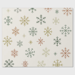 Minimal Snowflakes Seamless Pattern Wrapping Paper