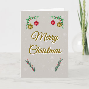Minimal Snowy Christmas Folded Greeting Card
