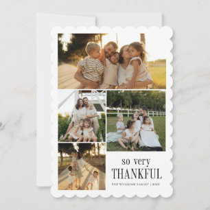 Minimal So Very Thankful Photos Happy Thanksgiving Holiday Card