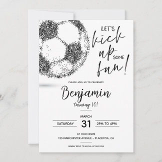 Minimal Soccer Birthday Modern invitation 