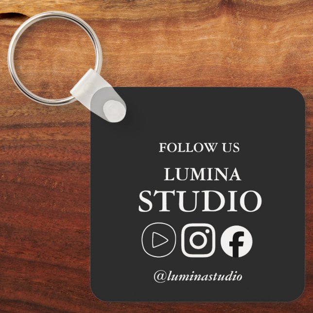 Minimal Social Media Handle Key Ring (Front)
