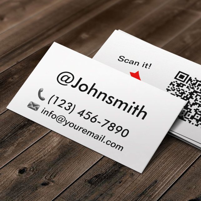 Minimal Socialnetworking QR Code Minimalist Business Card (Creator Uploaded)