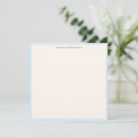 Minimal Soft Blue Border Name Stationery Cute