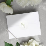 Minimal Soft Green Wedding Couple Initials  Classic Round Sticker<br><div class="desc">Chic and elegant. This template features couple initials in a lovely soft mint green colour. This sticker adds just that special something to to wedding favour packaging and envelopes.</div>