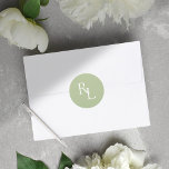 Minimal Soft Green Wedding Couple Initials  Classic Round Sticker<br><div class="desc">Chic and elegant. This template features couple initials in white against alovely soft mint green colour. This sticker adds just that special something to to wedding favour packaging and envelopes.</div>