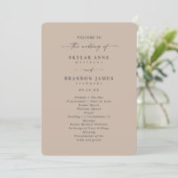 Minimal Solid Taupe Beige Wedding Ceremony