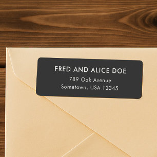Minimal Sophisticated Black Wedding Return Address