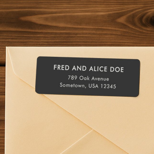 Minimal Sophisticated Black Wedding Return Address (Creator Uploaded)