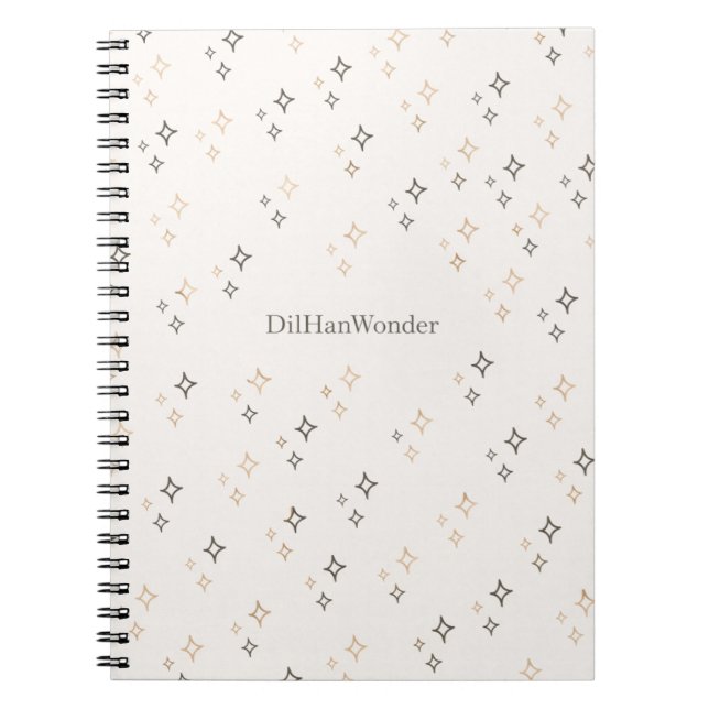 Minimal Sparkle Star Pattern for Everyday Products Notebook (Front)