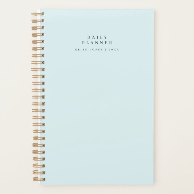 Minimal Spiral Blue Daily Planner  (Front)