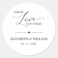 Minimal Spread Love Not Germs Hand Sanitizer Favou