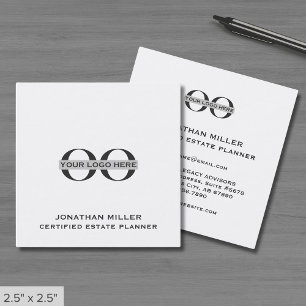 Minimal Square Business Cards with Custom Logo