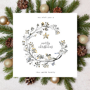 Minimal Square Flat Card Merry Christmas Star Card