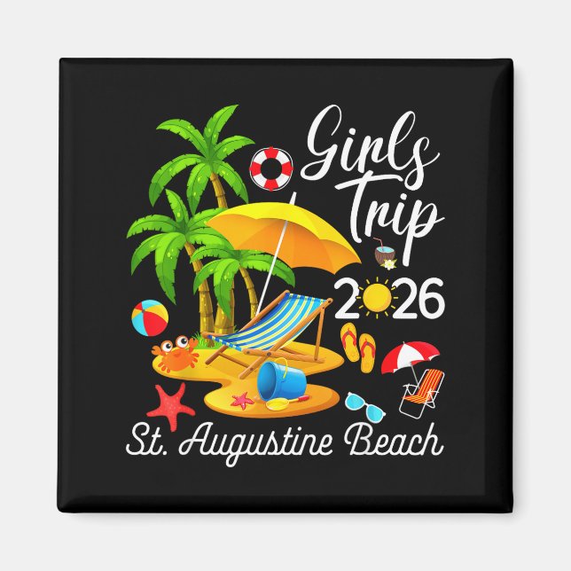 Minimal St Augustine Beach Florida Summer Magnet (Front)