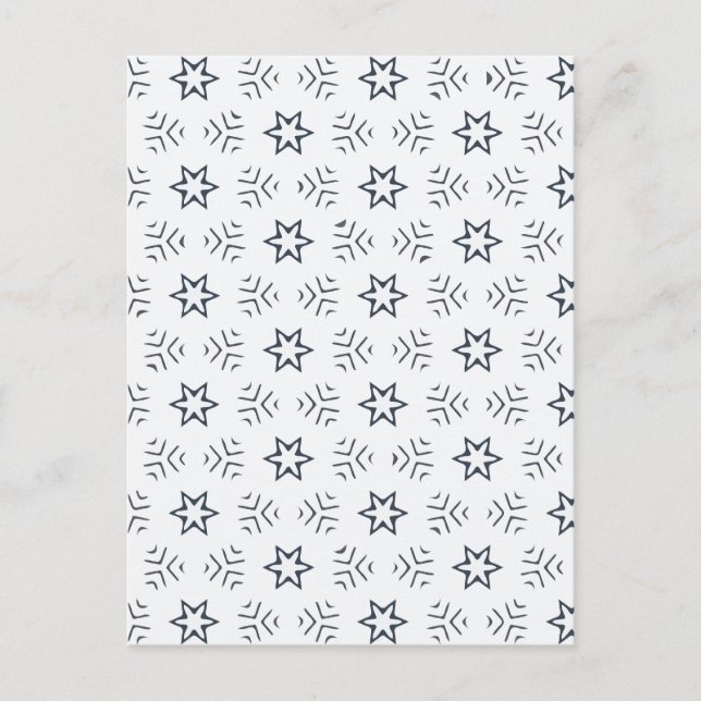 Minimal star and snow abstract holiday postcard (Front)
