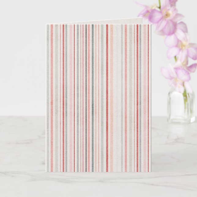 Minimal Striped Folded Greeting Card (Orchid)
