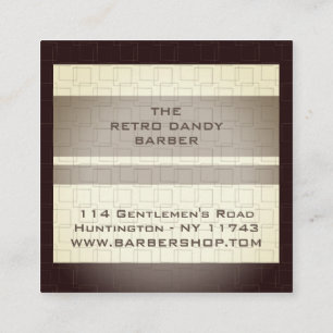 Minimal Stripes Brown Retro Chic Manly Barbershop Square Business Card