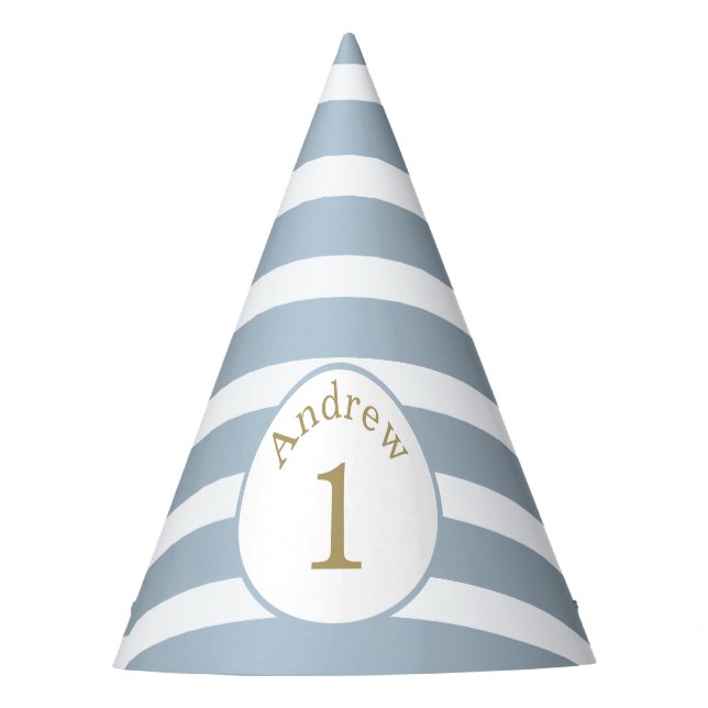 Minimal Stripes Custom Birthday Party Hat  (Front)
