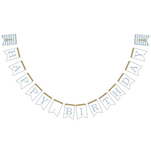 Minimal Stripes Personalised Birthday  Bunting