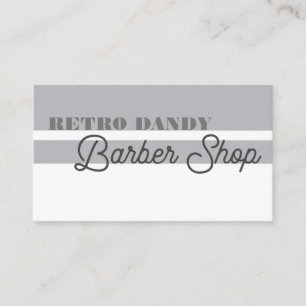 Minimal Stripes Vintage Elegant Grey Barbershop Business Card