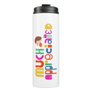 Minimal style colourful much appreciated white thermal tumbler