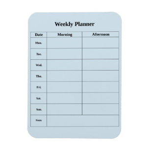 Minimal Style English Weekly Planner Magnet