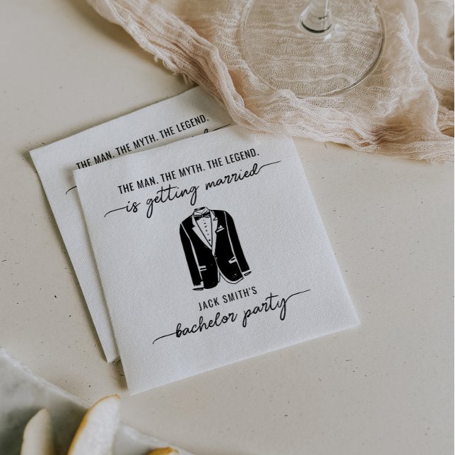 Minimal Stylish Bachelor Party Decorations Napkin (Creator Uploaded)