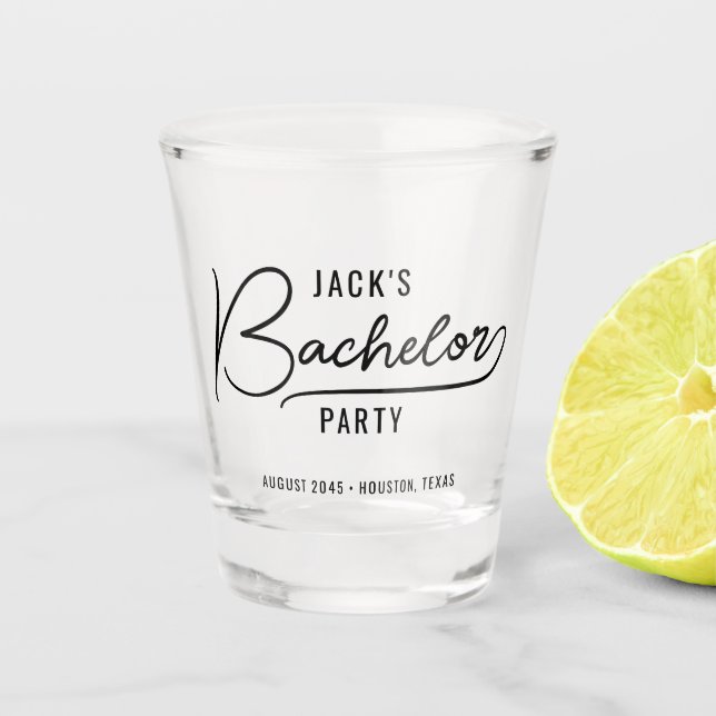 Minimal Stylish Bachelor Party Favours Shot Glass (Front)