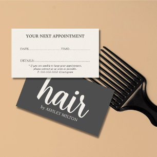 Minimal Stylish Beige Grey Appointment Card