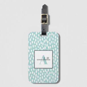 Minimal Stylish Mint Grey Modern Pattern Luggage Tag