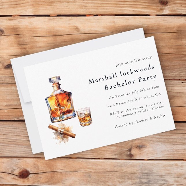 Minimal stylish modern bachelor party invitation (Creator Uploaded)