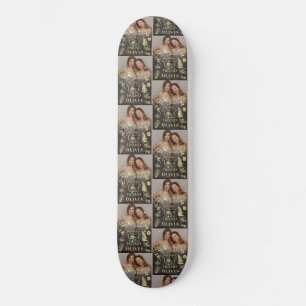 Minimal Stylish Name Photo Friend Birthday Skateboard