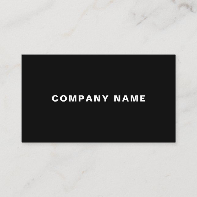 Minimal Stylish Plain Modern Black Professional Business Card (Front)