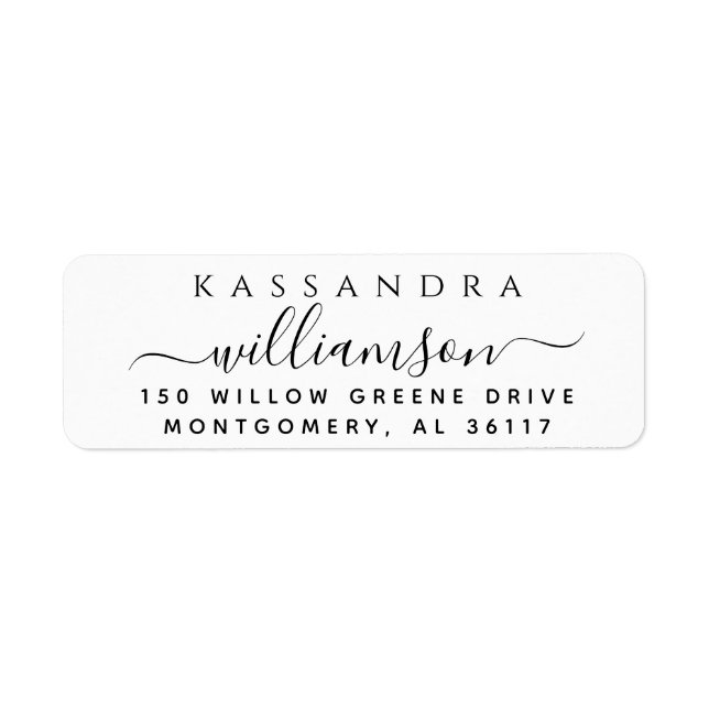 Minimal Stylish Script Calligraphy First Last Name (Front)