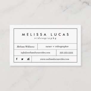 Minimal Stylish Videography Business Cards
